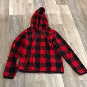 Aeropostale Buffalo Check Tonal Logo Polyfleece Pullover